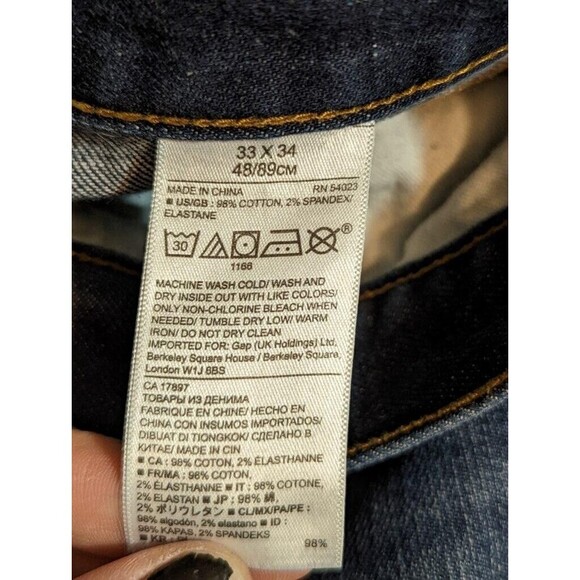 Banana Republic Mens 33X34 Dark Blue Denim Straight Leg Jeans - Picture 4 of 4